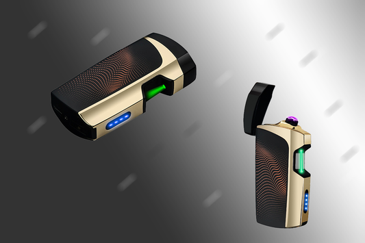 Rechargeable Lighter Infrared Sensor Plasma Lighter, Windproof Dual Arc Lighter Outdoor Rechargeable USB Lighter Flameless Electric Lighter with LED Battery Indicator