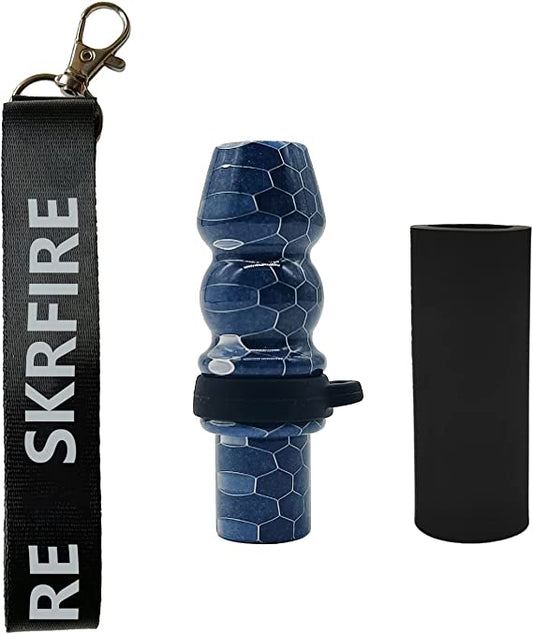 SKRFIRE Hookah Mouth Resin Hookah Mouth Silicone Universal Reusable Hookah Mouth Men's and Women's Premium Hookah Hose Mouth Fitting with Adjustable Leather Lanyard