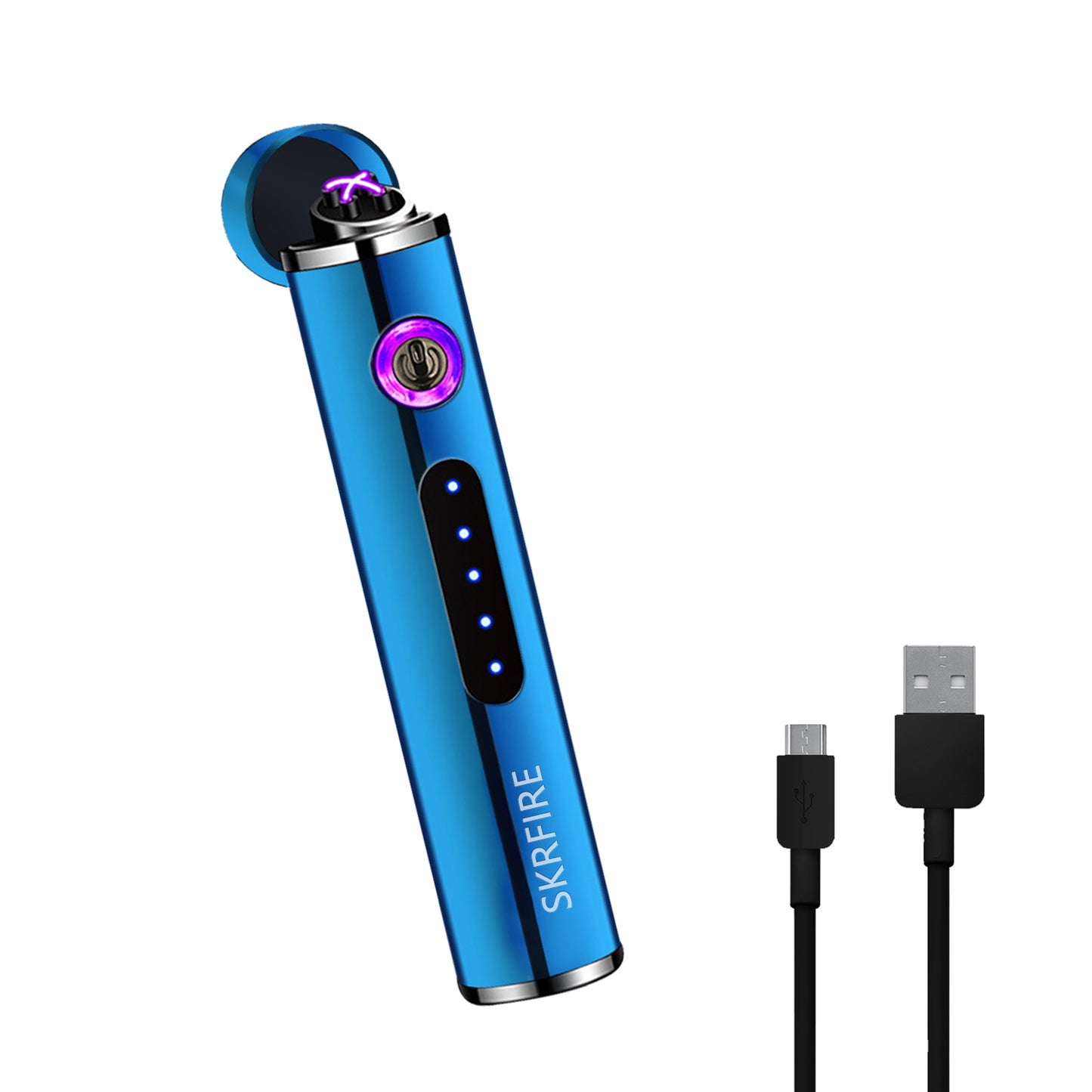 SKRFIRE Mini USB Rechargeable Lighter Electric Plasma Lighter Windproof Double Arc Lighter Flameless Fashion Cool Lighter with Beautiful Gift Box