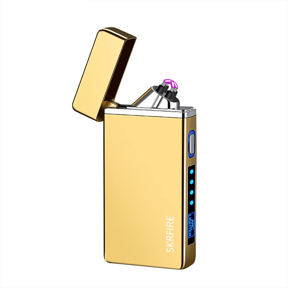 SKRFIRE PVD-Plating Dual Arc Electric Lighter PVD-Plating with Rhythmic Flashing Battery Indicator