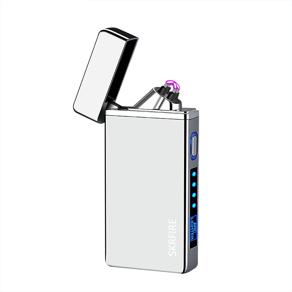 SKRFIRE PVD-Plating Dual Arc Electric Lighter PVD-Plating with Rhythmic Flashing Battery Indicator