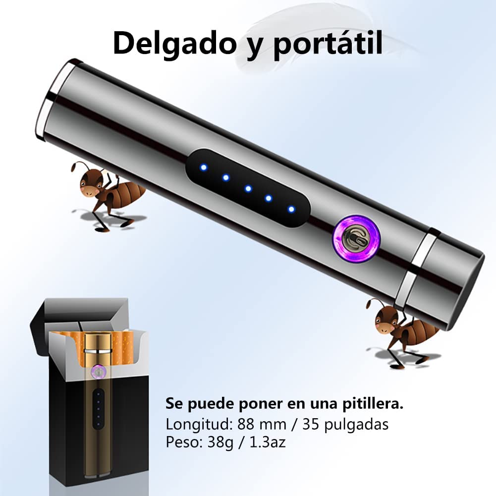 SKRFIRE Mini USB Rechargeable Lighter Electric Plasma Lighter Windproof Double Arc Lighter Flameless Fashion Cool Lighter with Beautiful Gift Box