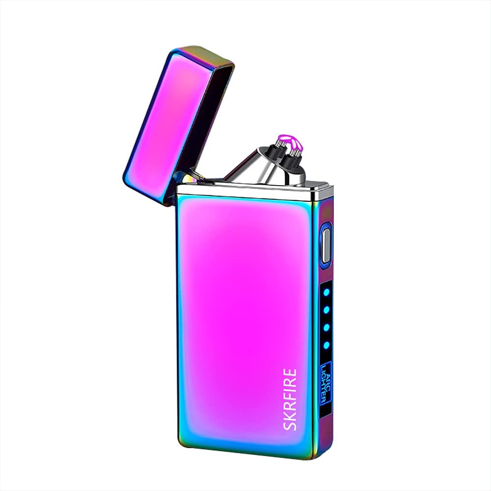 SKRFIRE PVD-Plating Dual Arc Electric Lighter PVD-Plating with Rhythmic Flashing Battery Indicator