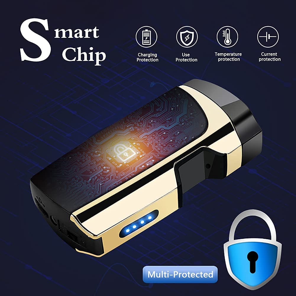 SKRFIRE Rechargeable Lighter Infrared Sensor Plasma Lighter, Windproof Dual Arc Lighter Outdoor Rechargeable USB Lighter Flameless Electric Lighter with LED Battery Indicator