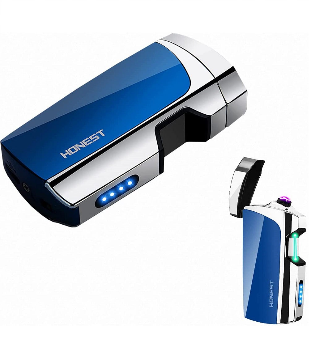 SKRFIRE Rechargeable Lighter Infrared Sensor Plasma Lighter, Windproof Dual Arc Lighter Outdoor Rechargeable USB Lighter Flameless Electric Lighter with LED Battery Indicator