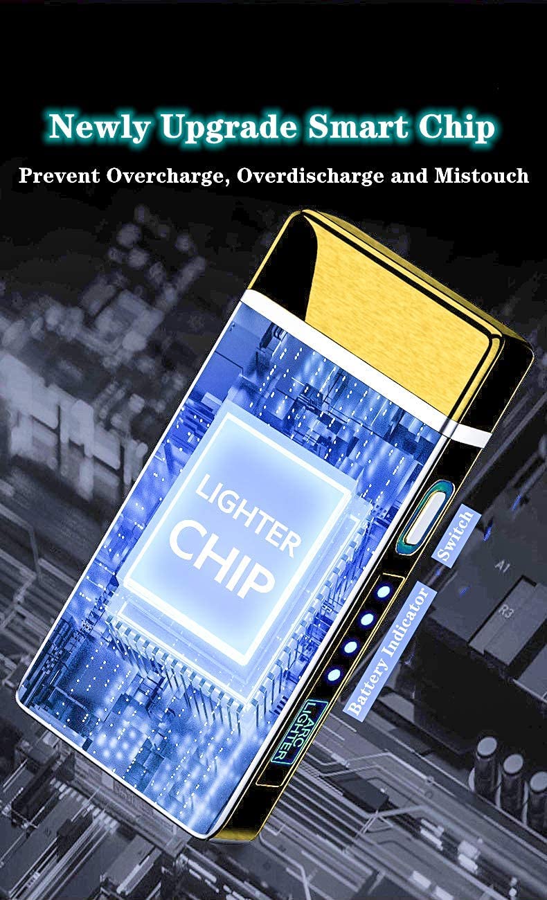 SKRFIRE PVD-Plating Dual Arc Electric Lighter PVD-Plating with Rhythmic Flashing Battery Indicator