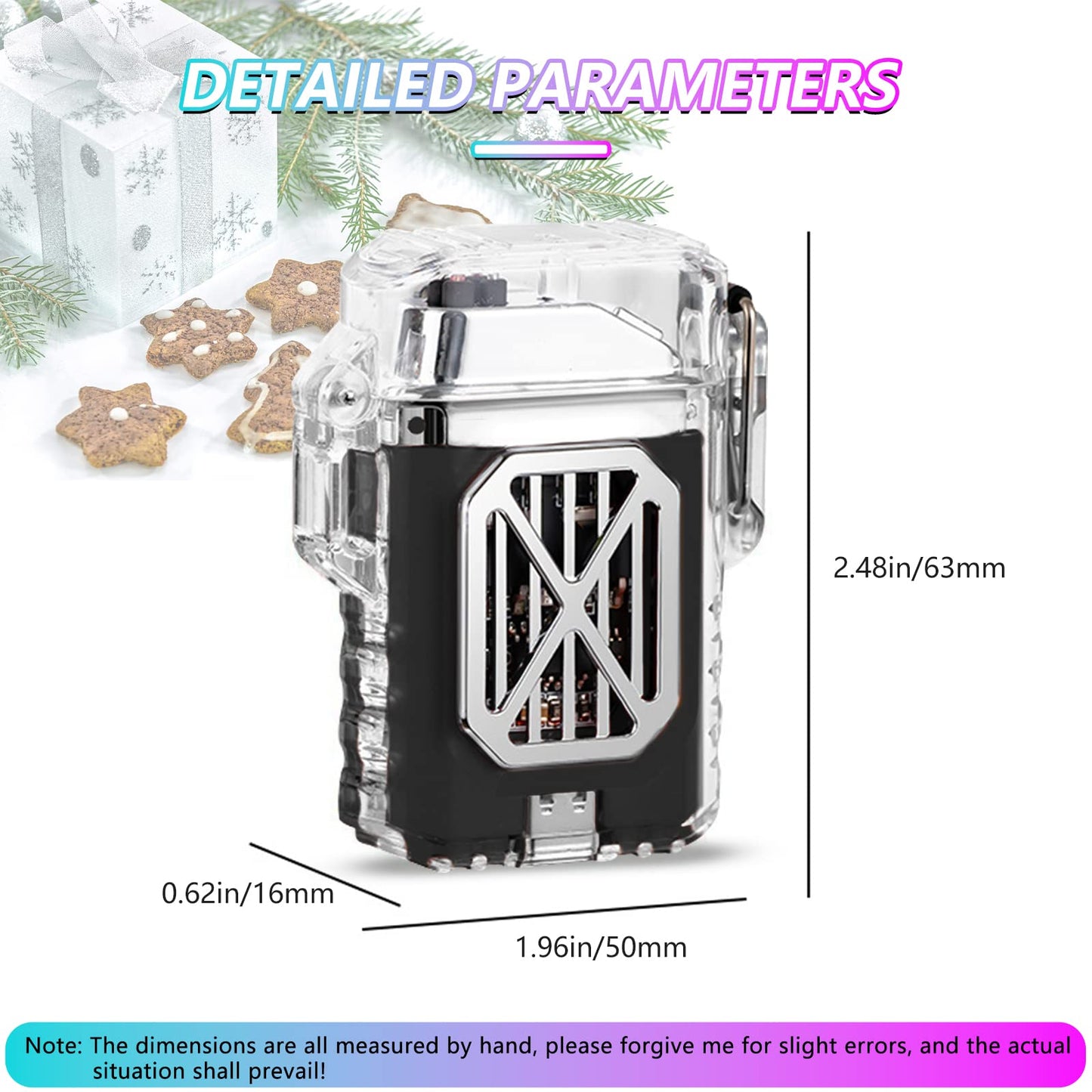 SKRFIRE Outdoor Arc Plasma Lighter, rectangular, Transparent housing