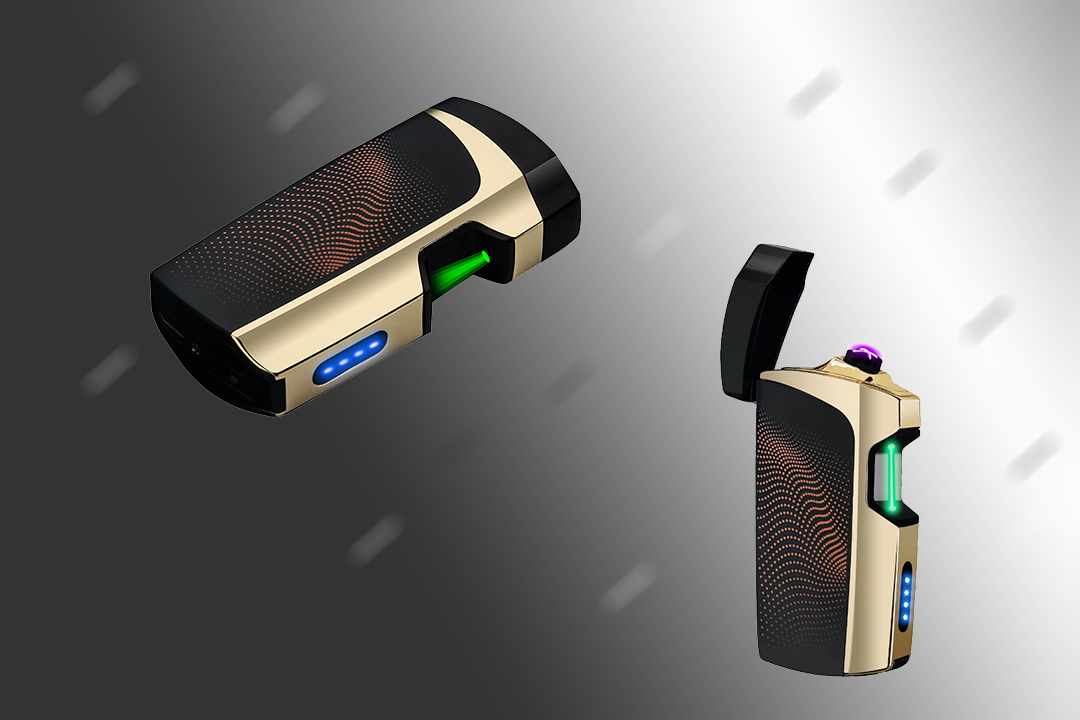 Rechargeable Lighter Infrared Sensor Plasma Lighter, Windproof Dual Arc Lighter Outdoor Rechargeable USB Lighter Flameless Electric Lighter with LED Battery Indicator