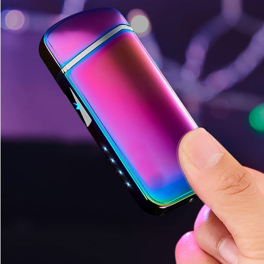 Electric Lighter Windproof Lighter, Plasma Lighter for Smoking Dual Arc Lighter,Rechargeable USB Lighter with Rhythmic Flashing Battery Indicator