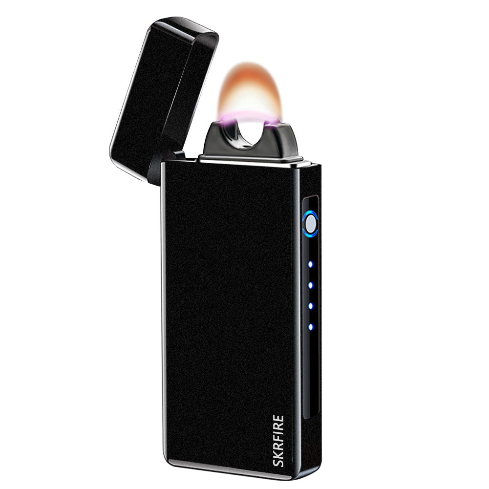 SKRFIRE Plasma Lighter USB Rechargeable Arc Lighter Windproof Electric Big Flame Cool Lighter with LED Battery Indication for Outdoor, Camping, Adventure, Grill