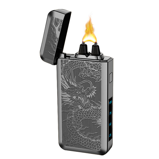 SKRFIRE Electric Lighter USB Type-C Rechargeable Plasma Arc Lighter, Windproof Torch Lighter High Power Flame Candle Lighter with LED Battery Indication for Camping, Hiking, Traveling