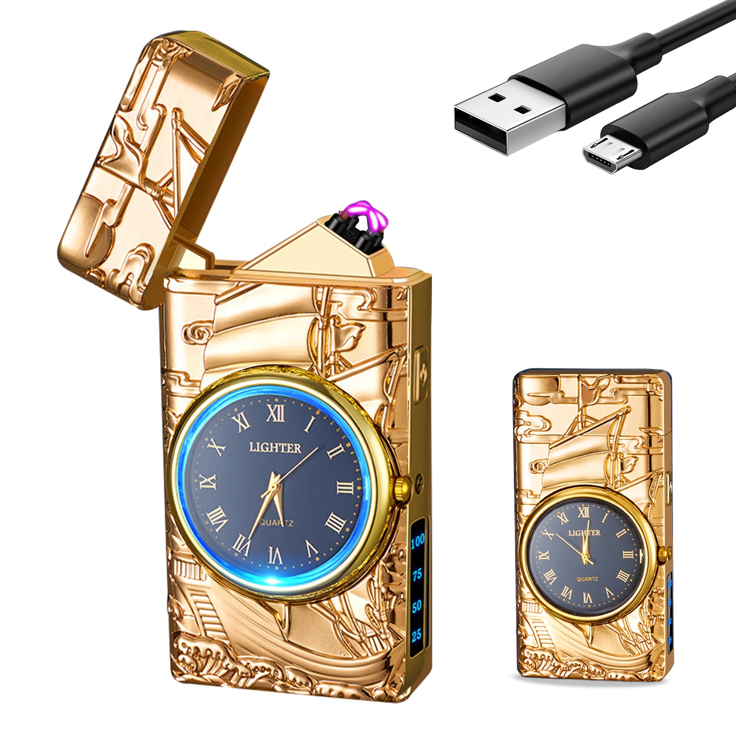 SKRFIRE Arc Plasma Lighter with clock (sail)