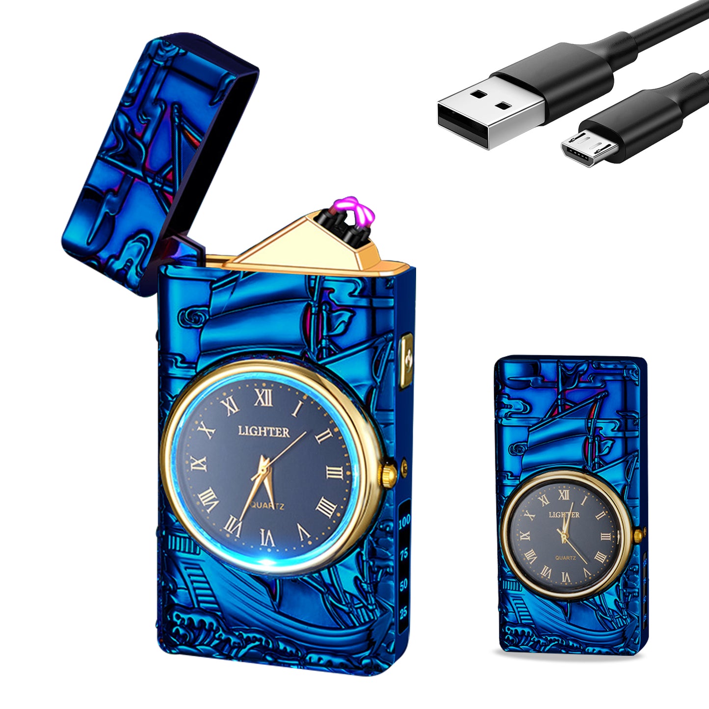 SKRFIRE Arc Plasma Lighter with clock (sail)