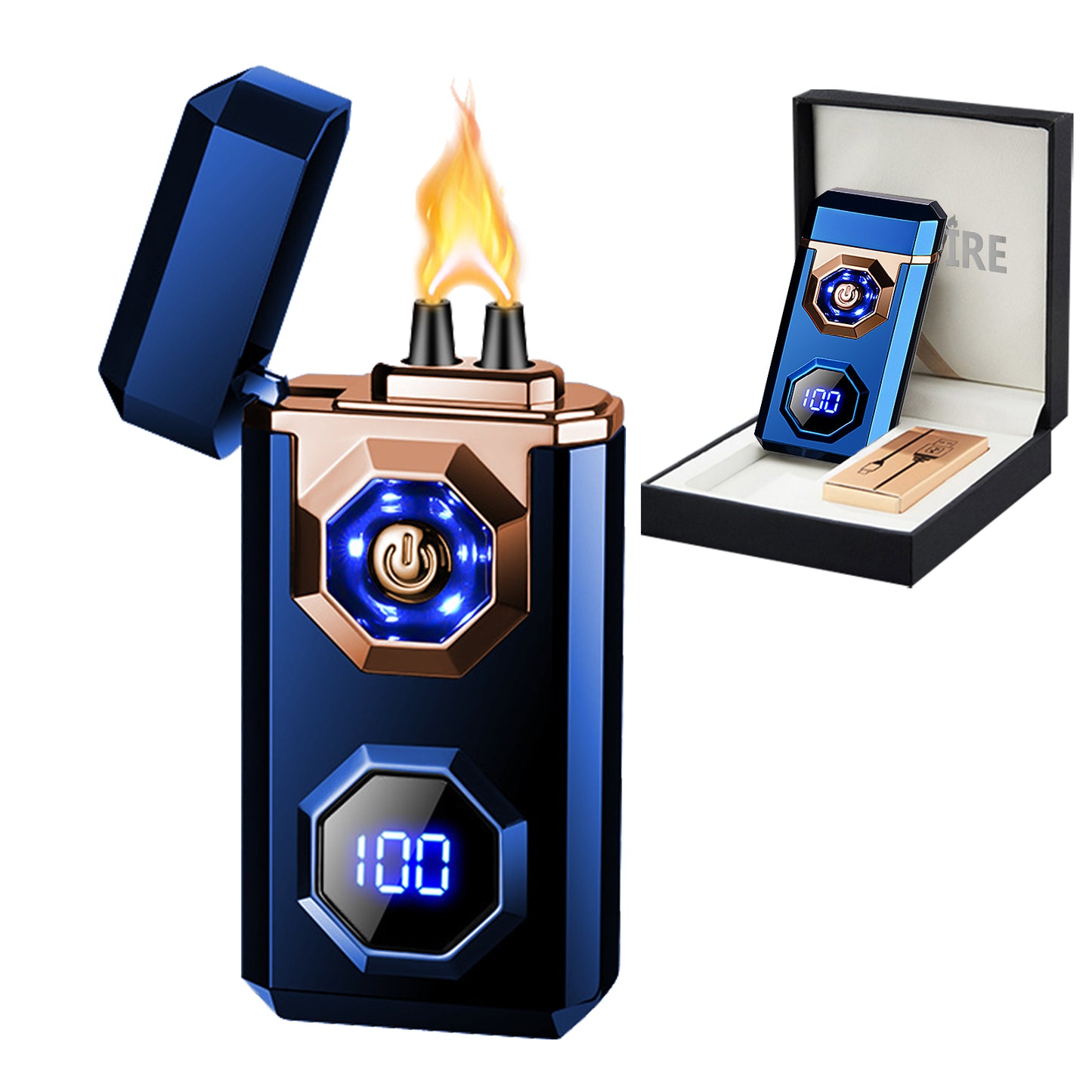 SKRFIRE Electric Lighter Rechargeable USB C Arc Plasma Lighter High Power Flame Cool Lighter Windproof Electronic Candle Lighter with LED Flashlight for Candle, Firework, Incense