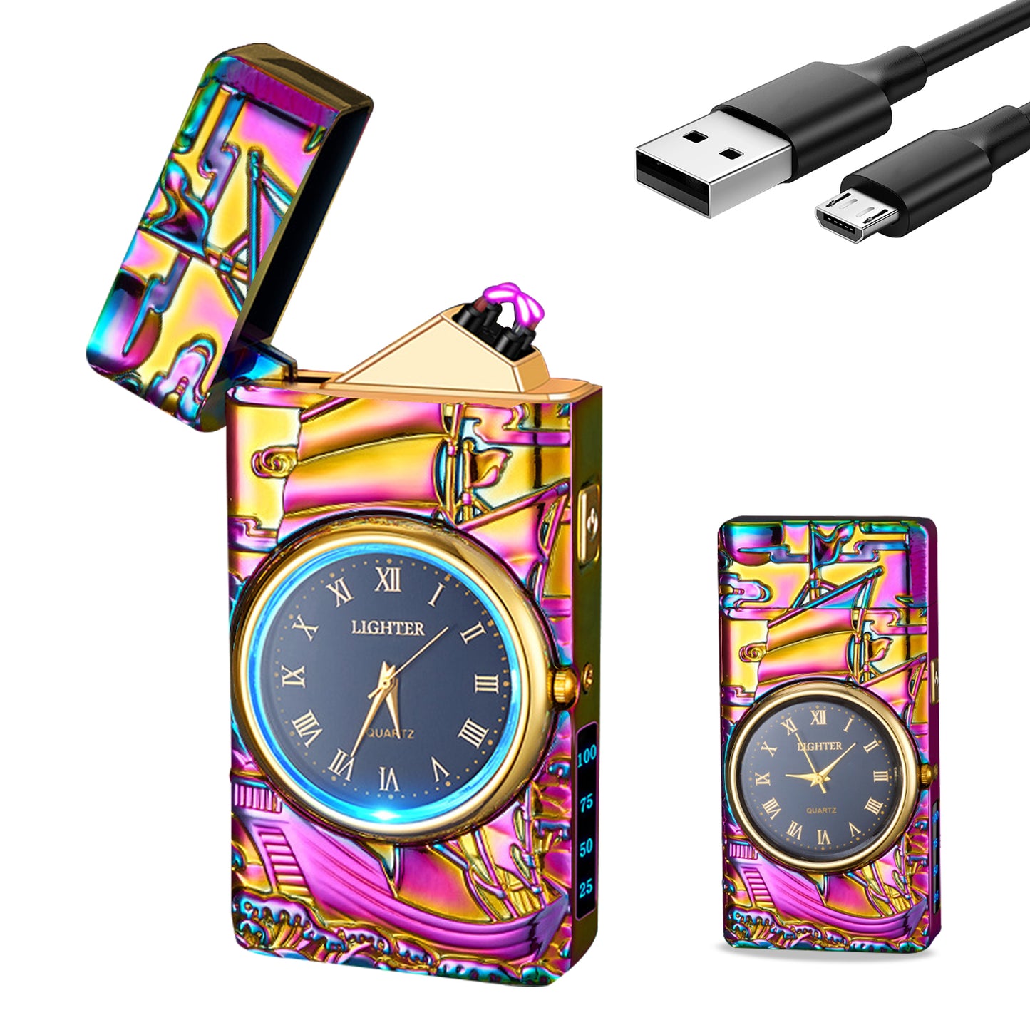 SKRFIRE Arc Plasma Lighter with clock (sail)