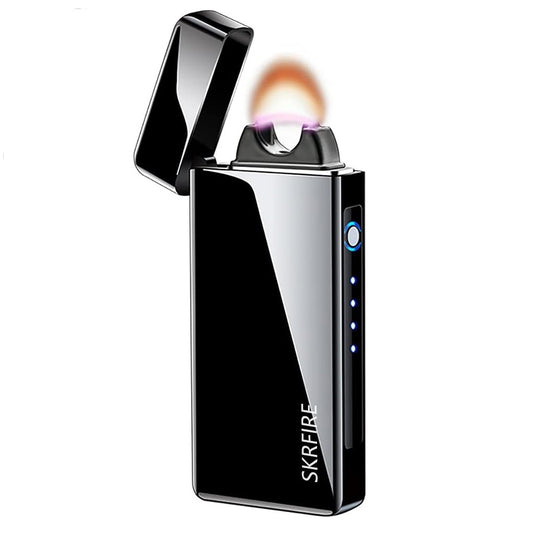 SKRFIRE Plasma Lighter USB Rechargeable Arc Lighter Windproof Electric Big Flame Cool Lighter with LED Battery Indication for Outdoor, Camping, Adventure, Grill