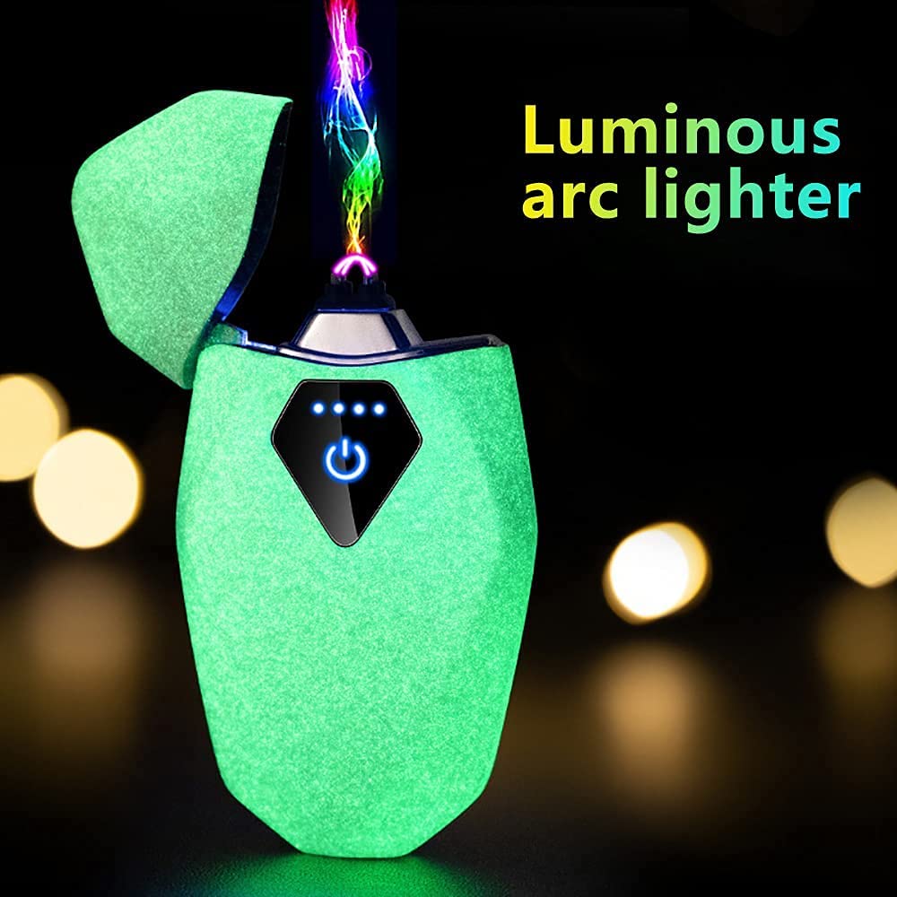 SKRFIRE Plasma Lighter Flameless Electric Lighter Electric Arc Lighter Rechargeable USB Lighter Windproof Lighter Touch Switch Stylish Look Luminous Beautiful Gift