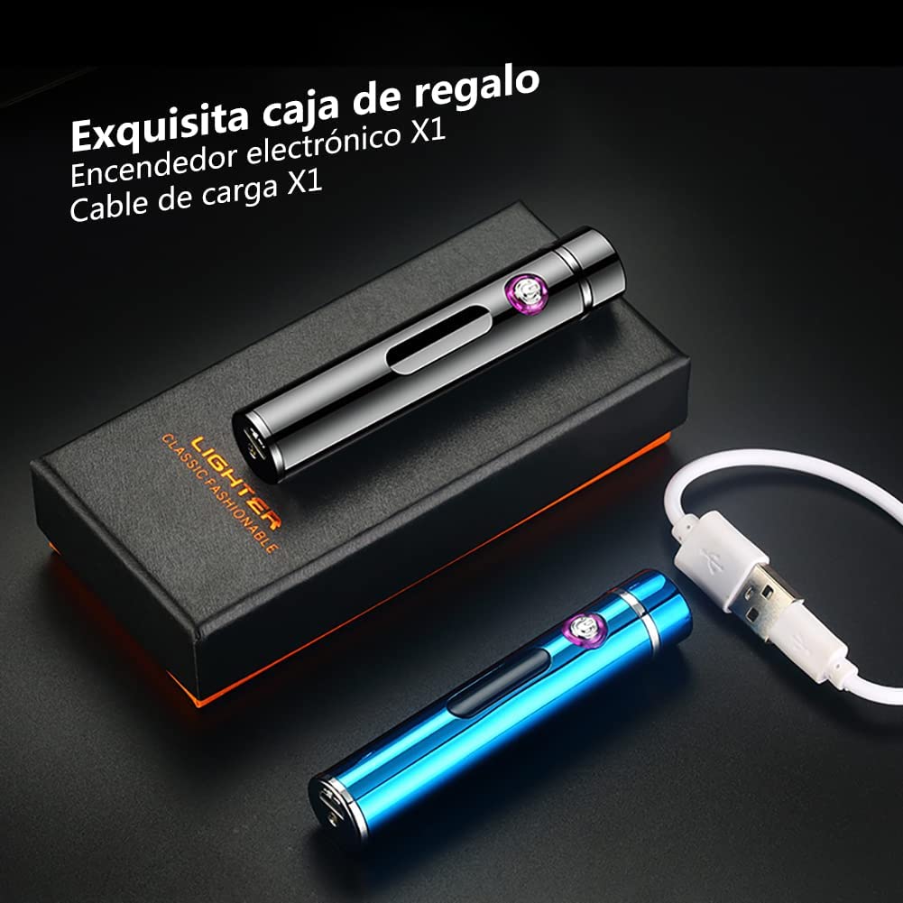 SKRFIRE Mini USB Rechargeable Lighter Electric Plasma Lighter Windproof Double Arc Lighter Flameless Fashion Cool Lighter with Beautiful Gift Box
