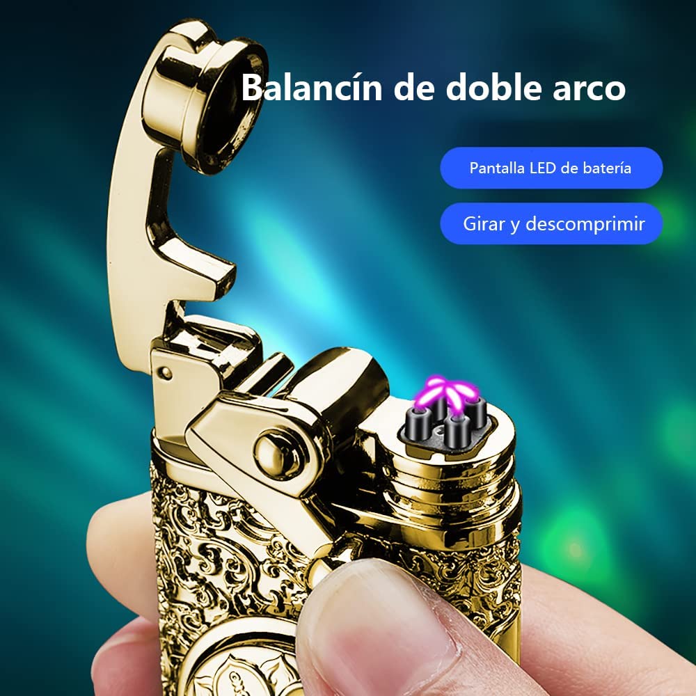 SKRFIRE Plasma Lighter Flameless Arc Lighter Rechargeable Electric Lighter Rocker Double Arc Lighter for Camping, Hiking