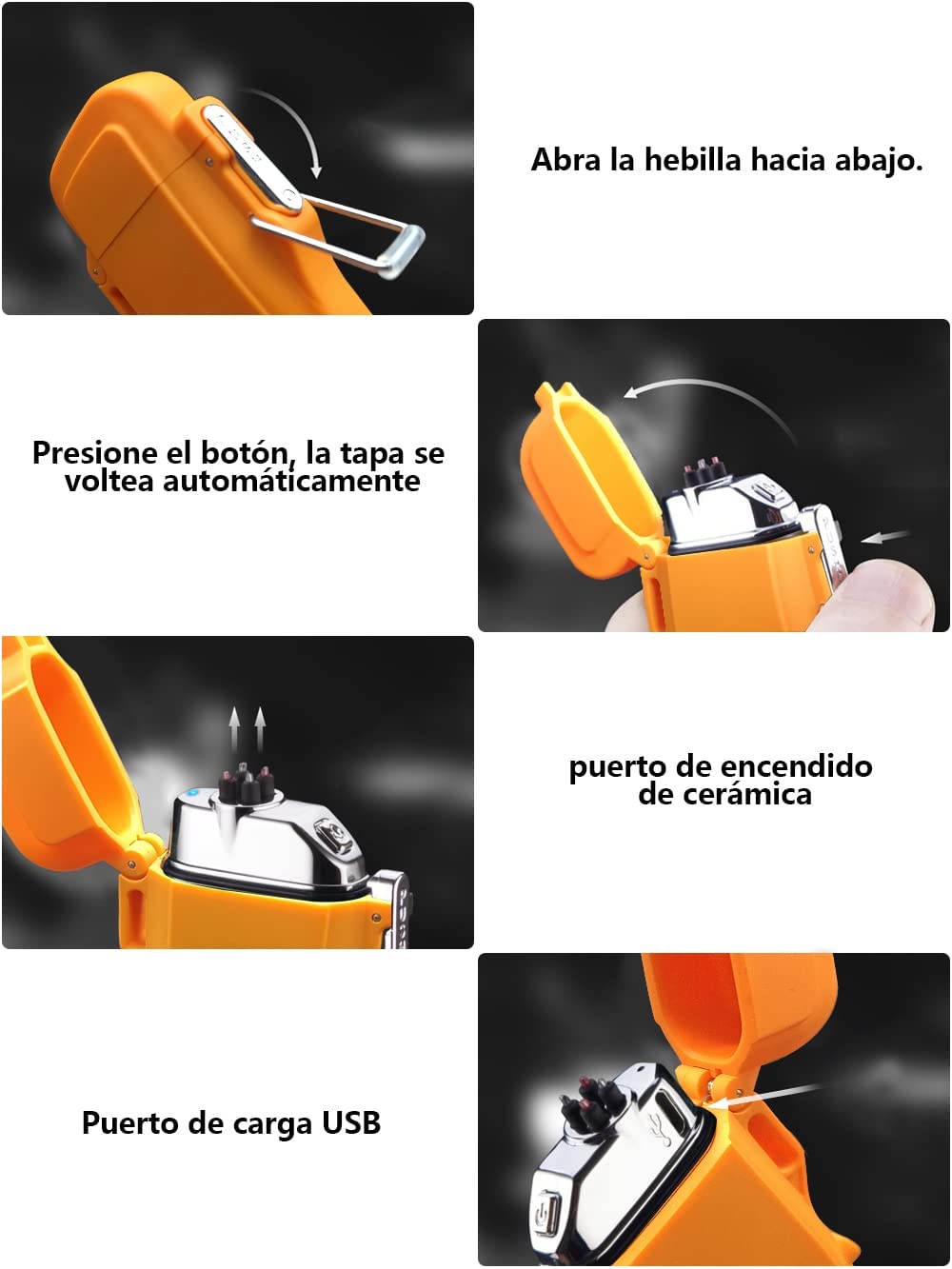 Waterproof Dual Arc Electric Lighter with LED Flashlight for outdoor